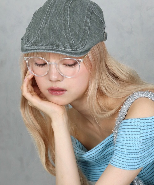 BARELY BLUE（ベアリーブルー）の「【 BARELY BLUE / ベアリーブルー 】 クリア レンズ 伊達メガネ（メガネ・レディース・ブラック/シルバー/クリア/ブラウン・FREE）」の4枚目の写真