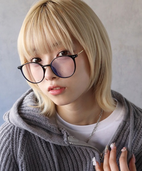 BARELY BLUE（ベアリーブルー）の「【 BARELY BLUE / ベアリーブルー 】 クリア レンズ 伊達メガネ（メガネ・レディース・ブラック/シルバー/クリア/ブラウン・FREE）」の2枚目の写真