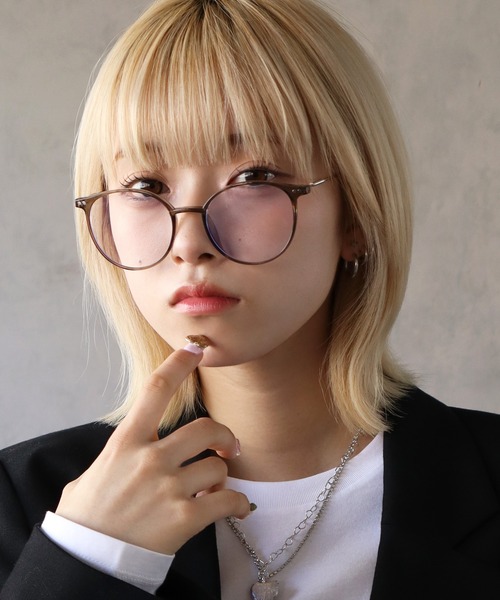 BARELY BLUE（ベアリーブルー）の「【 BARELY BLUE / ベアリーブルー 】 クリア レンズ 伊達メガネ（メガネ・レディース・ブラック/シルバー/クリア/ブラウン・FREE）」の11枚目の写真