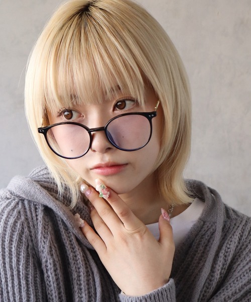 BARELY BLUE（ベアリーブルー）の「【 BARELY BLUE / ベアリーブルー 】 クリア レンズ 伊達メガネ（メガネ・レディース・ブラック/シルバー/クリア/ブラウン・FREE）」の13枚目の写真