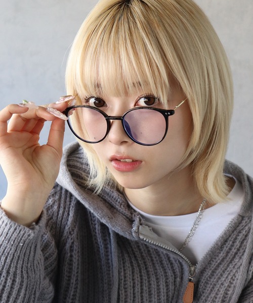 BARELY BLUE（ベアリーブルー）の「【 BARELY BLUE / ベアリーブルー 】 クリア レンズ 伊達メガネ（メガネ・レディース・ブラック/シルバー/クリア/ブラウン・FREE）」の14枚目の写真