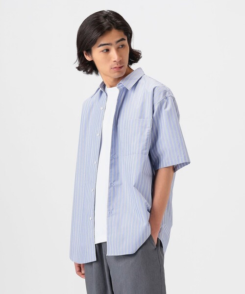 B:MING by BEAMS(ビーミングバイビームス)の「<ビジカジ対応> 速乾 防しわ ポリエステル ブロード ハーフスリーブ シャツ(シャツ/ブラウス・メンズ・ブルー/サックスブルー・S/M/L/XL)」の10枚目の写真