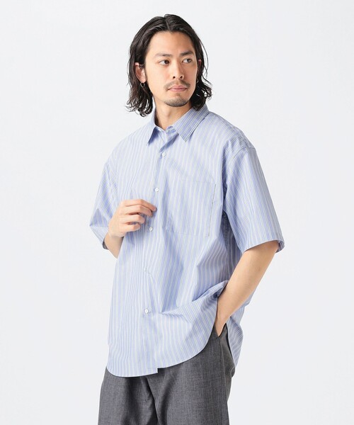 B:MING by BEAMS(ビーミングバイビームス)の「<ビジカジ対応> 速乾 防しわ ポリエステル ブロード ハーフスリーブ シャツ(シャツ/ブラウス・メンズ・ブルー/サックスブルー・S/M/L/XL)」の13枚目の写真