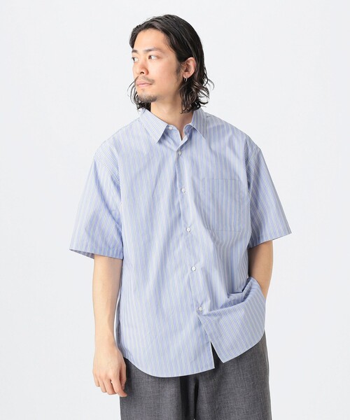 B:MING by BEAMS(ビーミングバイビームス)の「<ビジカジ対応> 速乾 防しわ ポリエステル ブロード ハーフスリーブ シャツ(シャツ/ブラウス・メンズ・ブルー/サックスブルー・S/M/L/XL)」の14枚目の写真