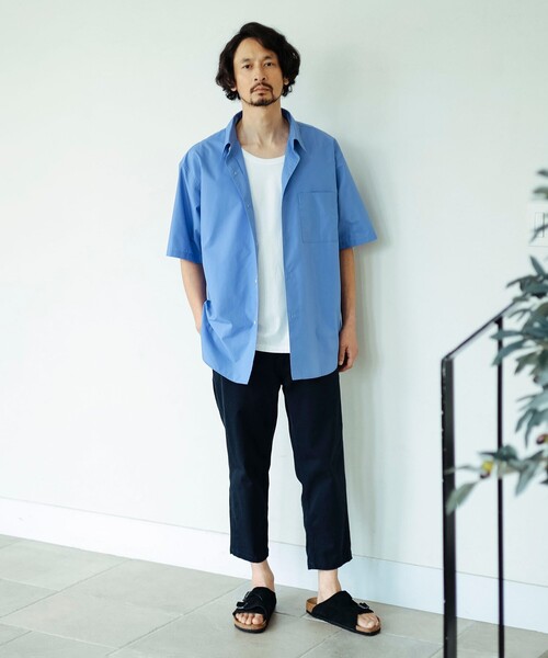 B:MING by BEAMS(ビーミングバイビームス)の「<ビジカジ対応> 速乾 防しわ ポリエステル ブロード ハーフスリーブ シャツ(シャツ/ブラウス・メンズ・ブルー/サックスブルー・S/M/L/XL)」の16枚目の写真