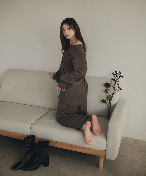 fupel(フぺル)の「melange rib knit skirt / メランジリブニットスカート(setup対応可)(スカート・レディース・チャコールグレー/ブラウン系その他・FREE)」の20枚目の写真