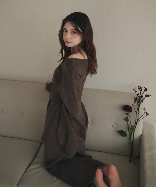 fupel(フぺル)の「melange rib knit skirt / メランジリブニットスカート(setup対応可)(スカート・レディース・チャコールグレー/ブラウン系その他・FREE)」の19枚目の写真