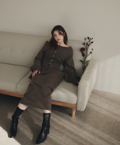 fupel(フぺル)の「melange rib knit skirt / メランジリブニットスカート(setup対応可)(スカート・レディース・チャコールグレー/ブラウン系その他・FREE)」の17枚目の写真