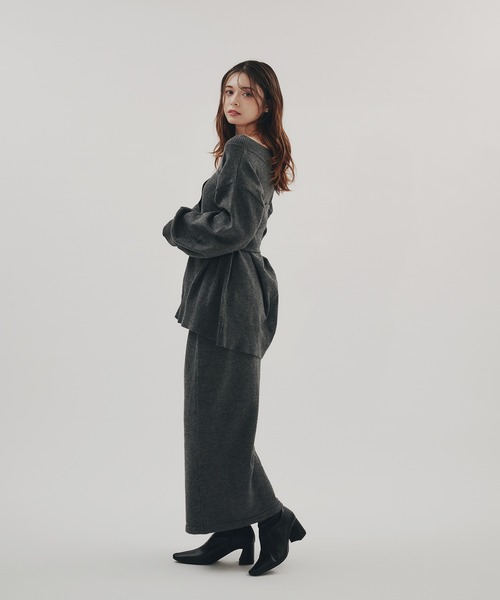 fupel(フぺル)の「melange rib knit skirt / メランジリブニットスカート(setup対応可)(スカート・レディース・チャコールグレー/ブラウン系その他・FREE)」の14枚目の写真