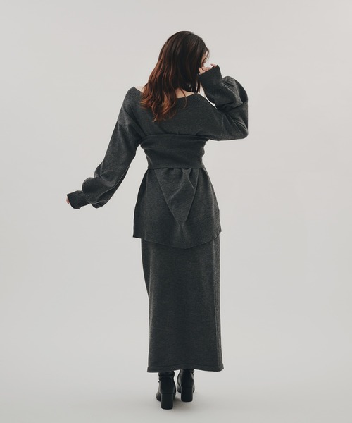 fupel(フぺル)の「melange rib knit skirt / メランジリブニットスカート(setup対応可)(スカート・レディース・チャコールグレー/ブラウン系その他・FREE)」の12枚目の写真