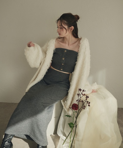 fupel(フぺル)の「melange rib knit skirt / メランジリブニットスカート(setup対応可)(スカート・レディース・チャコールグレー/ブラウン系その他・FREE)」の9枚目の写真