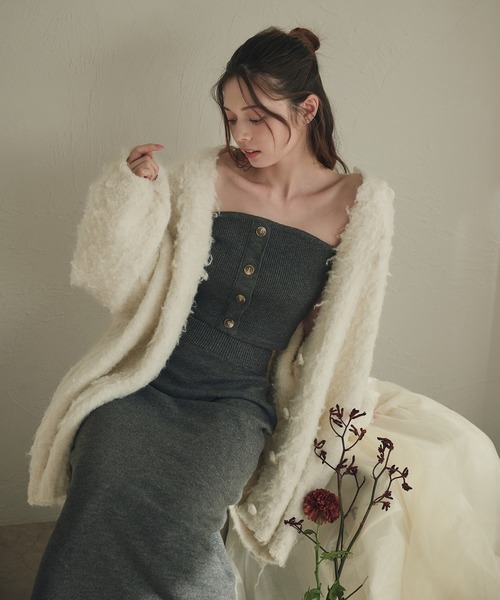 fupel(フぺル)の「melange rib knit skirt / メランジリブニットスカート(setup対応可)(スカート・レディース・チャコールグレー/ブラウン系その他・FREE)」の7枚目の写真