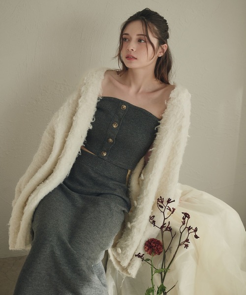 fupel(フぺル)の「melange rib knit skirt / メランジリブニットスカート(setup対応可)(スカート・レディース・チャコールグレー/ブラウン系その他・FREE)」の6枚目の写真