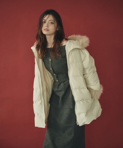fupel(フぺル)の「melange rib knit skirt / メランジリブニットスカート(setup対応可)(スカート・レディース・チャコールグレー/ブラウン系その他・FREE)」の3枚目の写真