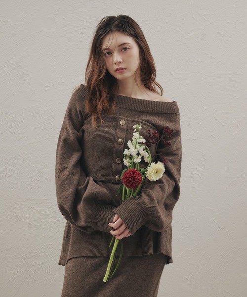 fupel(フぺル)の「melange rib knit skirt / メランジリブニットスカート(setup対応可)(スカート・レディース・チャコールグレー/ブラウン系その他・FREE)」の16枚目の写真