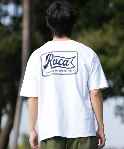 RVCA(ルーカ)の「RVCA/ルーカ 半袖Tシャツ バックプリント BF041-253(Tシャツ/カットソー・メンズ・ホワイト/ブラック/サファリグリーン・L/M/S)」の6枚目の写真