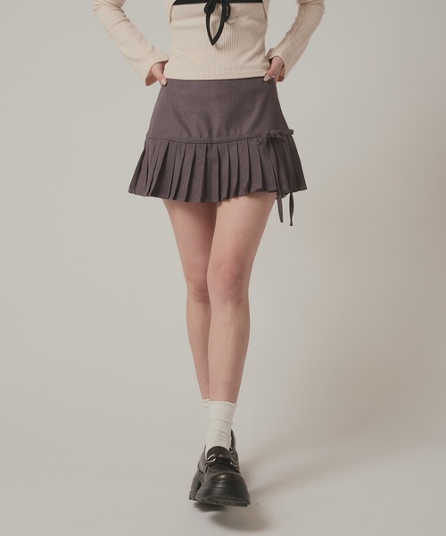 セール】△Waist Switching Pleats Mini Skirt/ウエスト切り替え