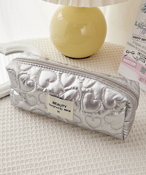セール】ハートキルティング ペンケース コスメ マルチポーチ（ポーチ