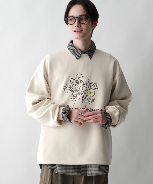 RAGEBLUE(レイジブルー)の「【wakazoo/ワカズー】コラボ/イラストプリントテック/ダンボールスウェット(スウェット・メンズ・ブラック/オフホワイト/グリーン/グレー系その他・MEDIUM/LARGE)」の6枚目の写真