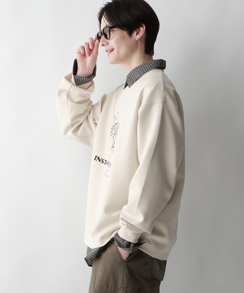 RAGEBLUE(レイジブルー)の「【wakazoo/ワカズー】コラボ/イラストプリントテック/ダンボールスウェット(スウェット・メンズ・ブラック/オフホワイト/グリーン/グレー系その他・MEDIUM/LARGE)」の7枚目の写真