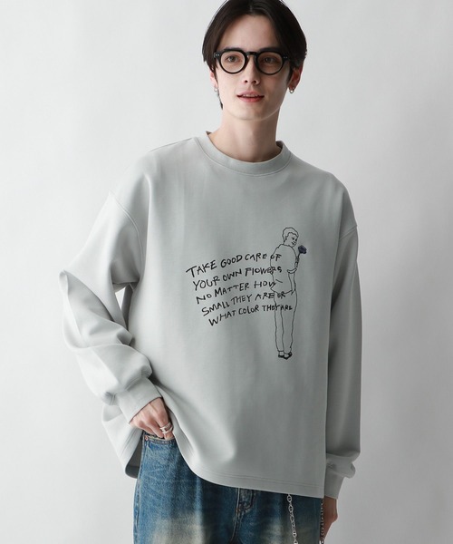 RAGEBLUE(レイジブルー)の「【wakazoo/ワカズー】コラボ/イラストプリントテック/ダンボールスウェット(スウェット・メンズ・ブラック/オフホワイト/グリーン/グレー系その他・MEDIUM/LARGE)」の18枚目の写真