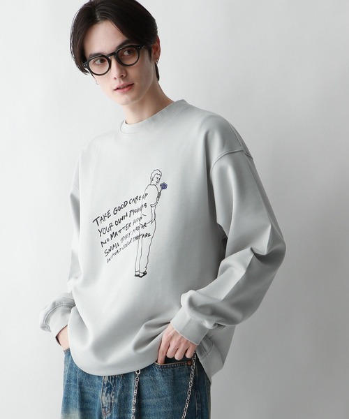 RAGEBLUE(レイジブルー)の「【wakazoo/ワカズー】コラボ/イラストプリントテック/ダンボールスウェット(スウェット・メンズ・ブラック/オフホワイト/グリーン/グレー系その他・MEDIUM/LARGE)」の19枚目の写真