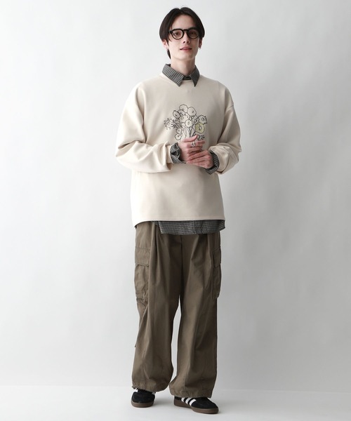 RAGEBLUE(レイジブルー)の「【wakazoo/ワカズー】コラボ/イラストプリントテック/ダンボールスウェット(スウェット・メンズ・ブラック/オフホワイト/グリーン/グレー系その他・MEDIUM/LARGE)」の5枚目の写真