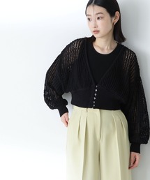 ◇【THINK NATURAL】アメスリレイヤードメッシュカーディガン