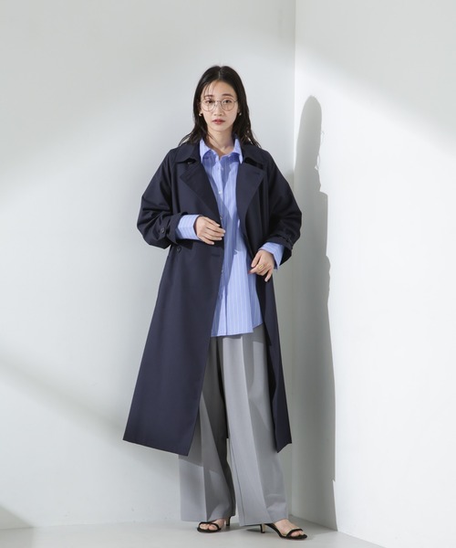 NANO universe(ナノユニバース)の「撥水&花粉ガード トレンチコート(トレンチコート・レディース・ネイビー/ベージュ/グレー系その他4・FREE)」の19枚目の写真