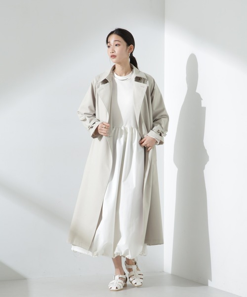 NANO universe(ナノユニバース)の「撥水&花粉ガード トレンチコート(トレンチコート・レディース・ネイビー/ベージュ/グレー系その他4・FREE)」の14枚目の写真