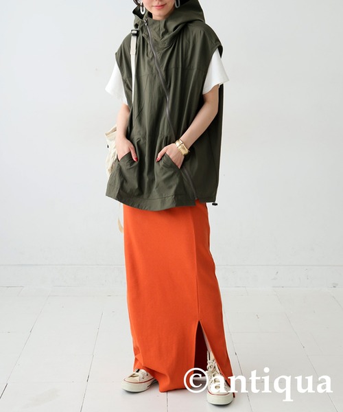 antiqua(アンティカ)の「アシメジップベスト(ベスト・レディース・ブラック/カーキ・ONESIZE)」の16枚目の写真