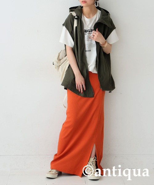 antiqua(アンティカ)の「アシメジップベスト(ベスト・レディース・ブラック/カーキ・ONESIZE)」の19枚目の写真