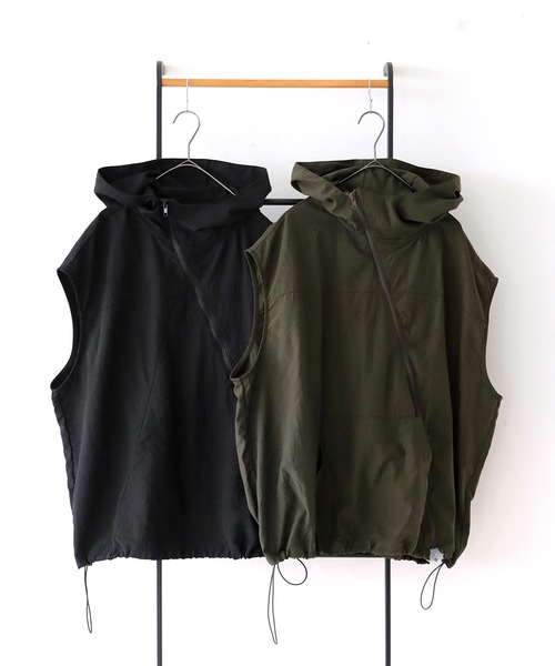 antiqua(アンティカ)の「アシメジップベスト(ベスト・レディース・ブラック/カーキ・ONESIZE)」の20枚目の写真