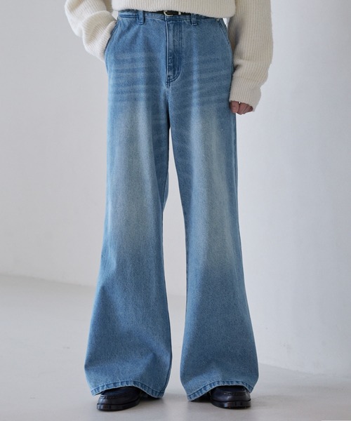 セール】【LUENNA】Semi-flare Denim Pants / セミフレアデニムパンツ