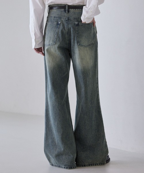 【めるる】Semi flare denim/セミフレアデニム LUENNA（ルエナ）の「【LUENNA】Semi-flare Denim Pants / セミフレア