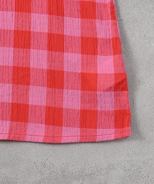 MARKEY'S（マーキーズ）の「ギンガムラッフルブラウス【セットアップ可能】（セットアップ・キッズ・ピンク/ライトグリーン/イエロー/ブラック・S/M/L/LL）」の12枚目の写真