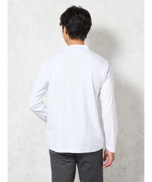 抗菌防臭】シルケットスムース モックネックTシャツ カジュアル