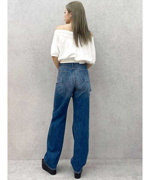 GYDA(ジェイダ)の「GDエンボスオフショルトップス(Tシャツ/カットソー・レディース・ピンク/オフホワイト/ブラック・FREE)」の8枚目の写真