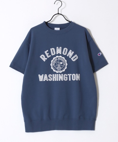 Champion(チャンピオン)の「Champion/チャンピオン コットンUSA 裏毛 カレッジロゴプリント ワンポイント刺繍 半袖スウェット トレーナー/レディース メンズ(スウェット・メンズ・スミクロ/グレー/オートミール/ネイビー/ベージュ系その他/ブルー系その他/ブラック系その他/グレー系その他・L/M/XL)」の17枚目の写真