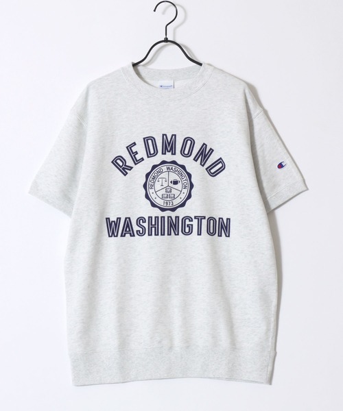 Champion(チャンピオン)の「Champion/チャンピオン コットンUSA 裏毛 カレッジロゴプリント ワンポイント刺繍 半袖スウェット トレーナー/レディース メンズ(スウェット・メンズ・スミクロ/グレー/オートミール/ネイビー/ベージュ系その他/ブルー系その他/ブラック系その他/グレー系その他・L/M/XL)」の16枚目の写真