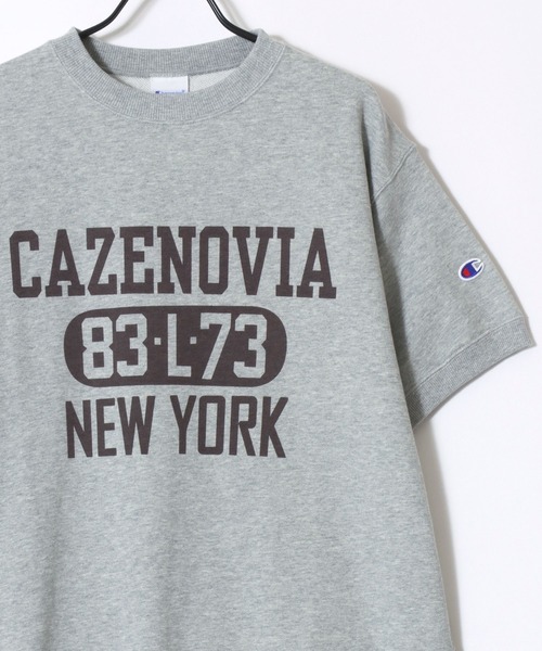 Champion(チャンピオン)の「Champion/チャンピオン コットンUSA 裏毛 カレッジロゴプリント ワンポイント刺繍 半袖スウェット トレーナー/レディース メンズ(スウェット・メンズ・スミクロ/グレー/オートミール/ネイビー/ベージュ系その他/ブルー系その他/ブラック系その他/グレー系その他・L/M/XL)」の22枚目の写真