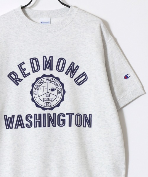 Champion(チャンピオン)の「Champion/チャンピオン コットンUSA 裏毛 カレッジロゴプリント ワンポイント刺繍 半袖スウェット トレーナー/レディース メンズ(スウェット・メンズ・スミクロ/グレー/オートミール/ネイビー/ベージュ系その他/ブルー系その他/ブラック系その他/グレー系その他・L/M/XL)」の21枚目の写真