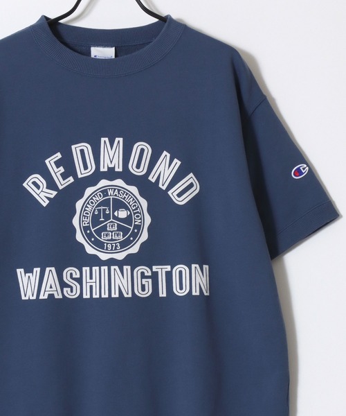 Champion(チャンピオン)の「Champion/チャンピオン コットンUSA 裏毛 カレッジロゴプリント ワンポイント刺繍 半袖スウェット トレーナー/レディース メンズ(スウェット・メンズ・スミクロ/グレー/オートミール/ネイビー/ベージュ系その他/ブルー系その他/ブラック系その他/グレー系その他・L/M/XL)」の20枚目の写真