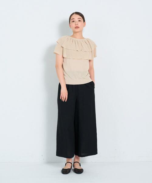 ADIEU TRISTESSE（アデュートリステス）の「KOYORI ケープフリルプルオーバーニット（ニット/セーター・レディース・ブラック/ベージュ/パープル・FREE）」の5枚目の写真