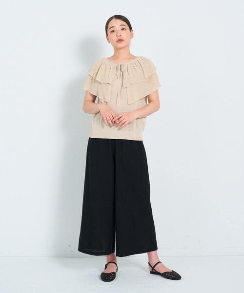 ADIEU TRISTESSE（アデュートリステス）の「KOYORI ケープフリルプルオーバーニット（ニット/セーター・レディース・ブラック/ベージュ/パープル・FREE）」の7枚目の写真