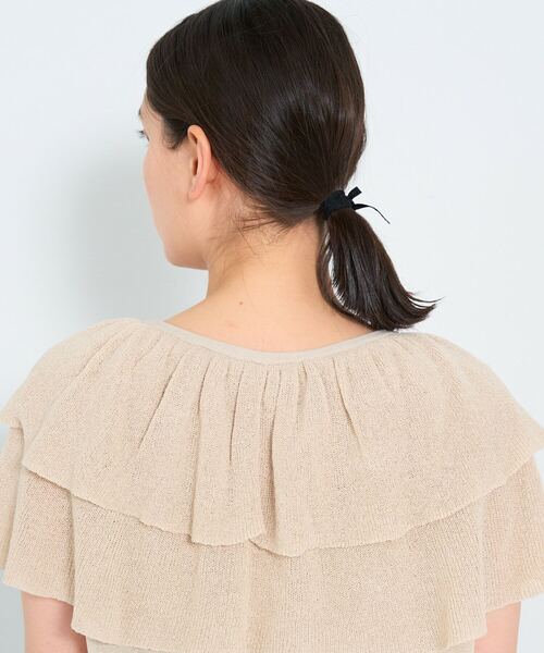 ADIEU TRISTESSE（アデュートリステス）の「KOYORI ケープフリルプルオーバーニット（ニット/セーター・レディース・ブラック/ベージュ/パープル・FREE）」の14枚目の写真