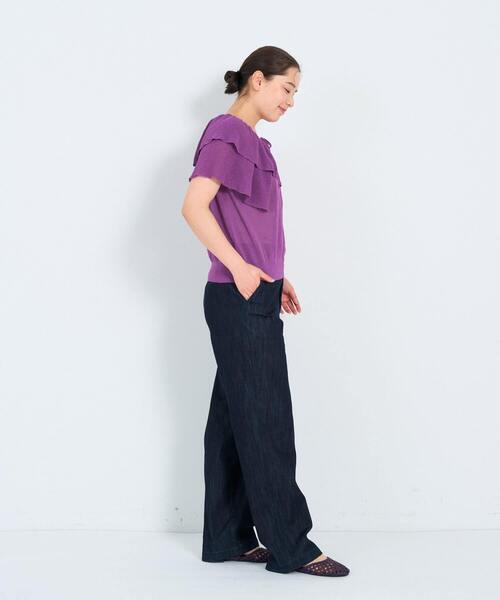 ADIEU TRISTESSE（アデュートリステス）の「KOYORI ケープフリルプルオーバーニット（ニット/セーター・レディース・ブラック/ベージュ/パープル・FREE）」の17枚目の写真