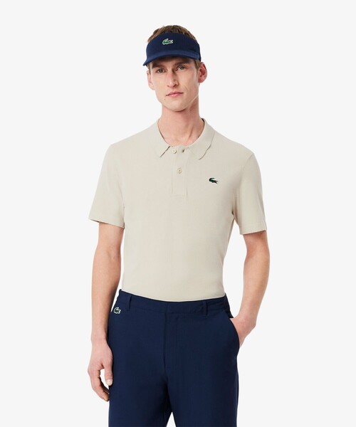 LACOSTE（ラコステ）の「レーヨン混 ワントーンゴルフポロニット（ポロシャツ・メンズ・ネイビー/アイボリー/オリーブ・4/3/5）」の2枚目の写真