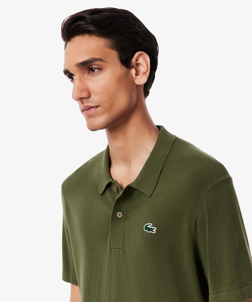 LACOSTE（ラコステ）の「レーヨン混 ワントーンゴルフポロニット（ポロシャツ・メンズ・ネイビー/アイボリー/オリーブ・4/3/5）」の8枚目の写真