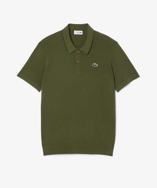 LACOSTE（ラコステ）の「レーヨン混 ワントーンゴルフポロニット（ポロシャツ・メンズ・ネイビー/アイボリー/オリーブ・4/3/5）」の6枚目の写真
